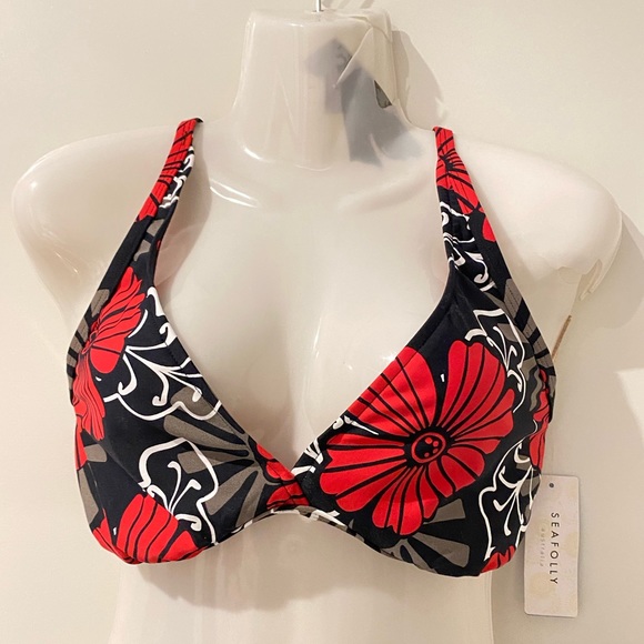Seafolly Other - Seafolly ➰ BNWT ladies floral adjustable straps bikini top s14